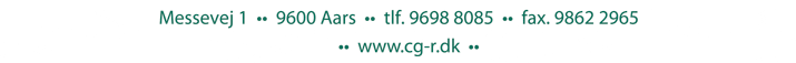 CG Rådgivning - Messevej 1 - DK9600 Aars - Tlf: +45 96988085